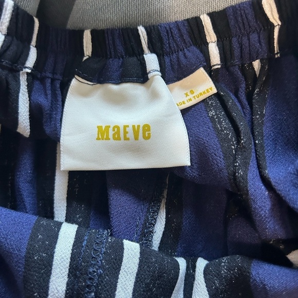 Maeve Anthropologie Pull On Pants Striped Front Wide Leg Boho Women’s Size XS - Picture 7 of 7